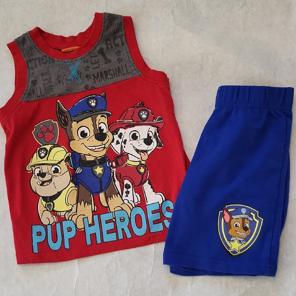 Paw Patrol tank top with matching shorts